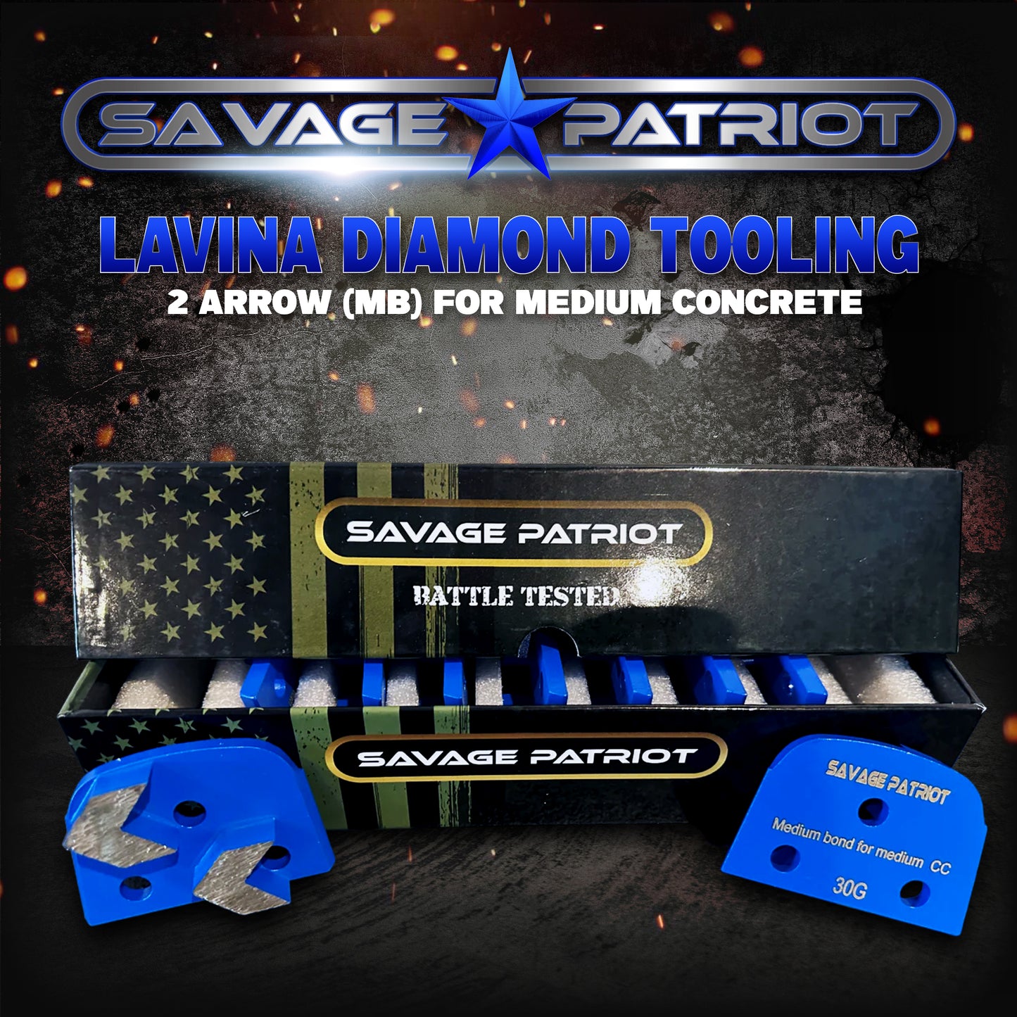 Lavina Diamond Tooling (SAVAGE PATRIOT- Pro Series) 2 Arrow (MB) For Medium Concrete