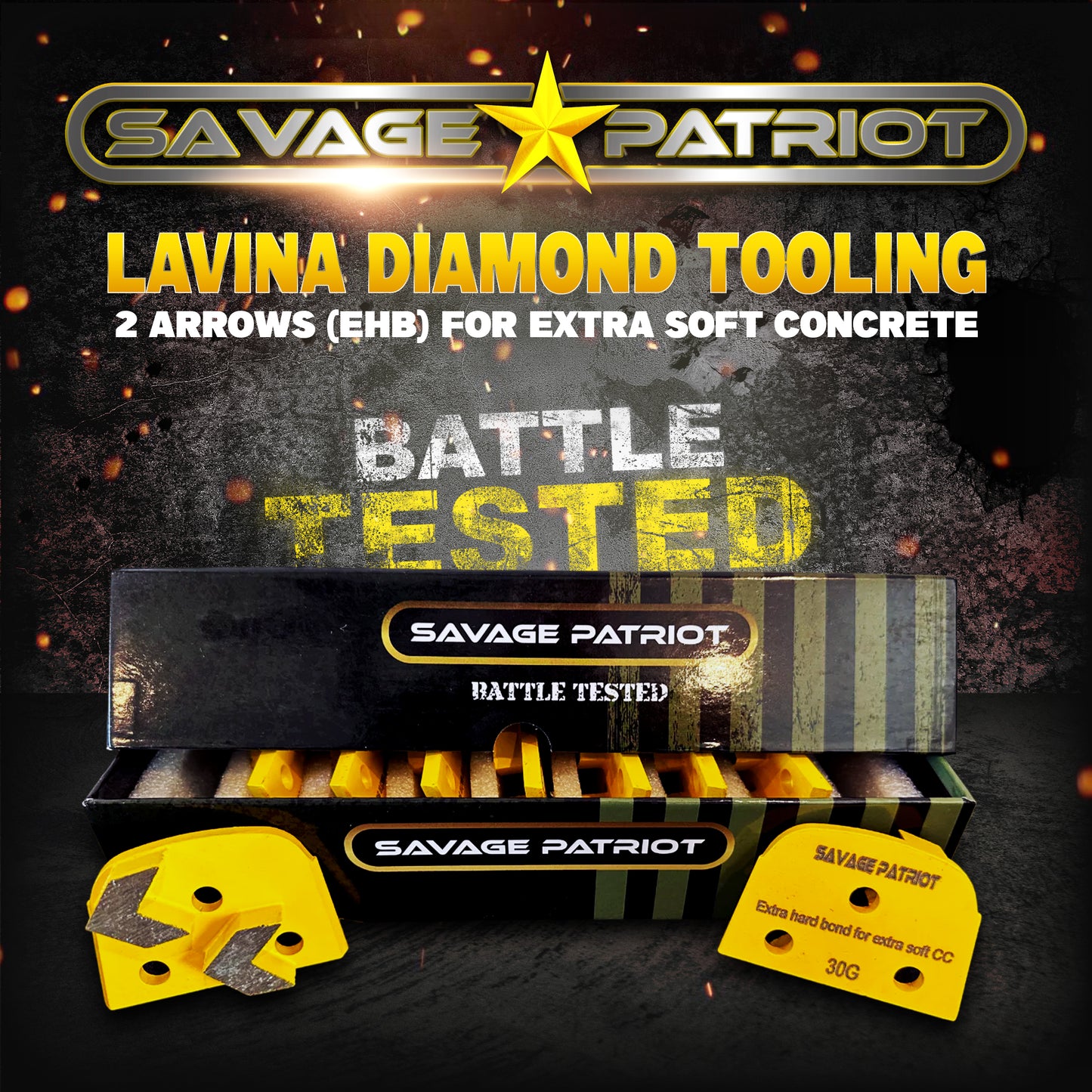 Lavina Diamond Tooling (SAVAGE PATRIOT- Pro Series) (EHB) For Extra Soft Concrete