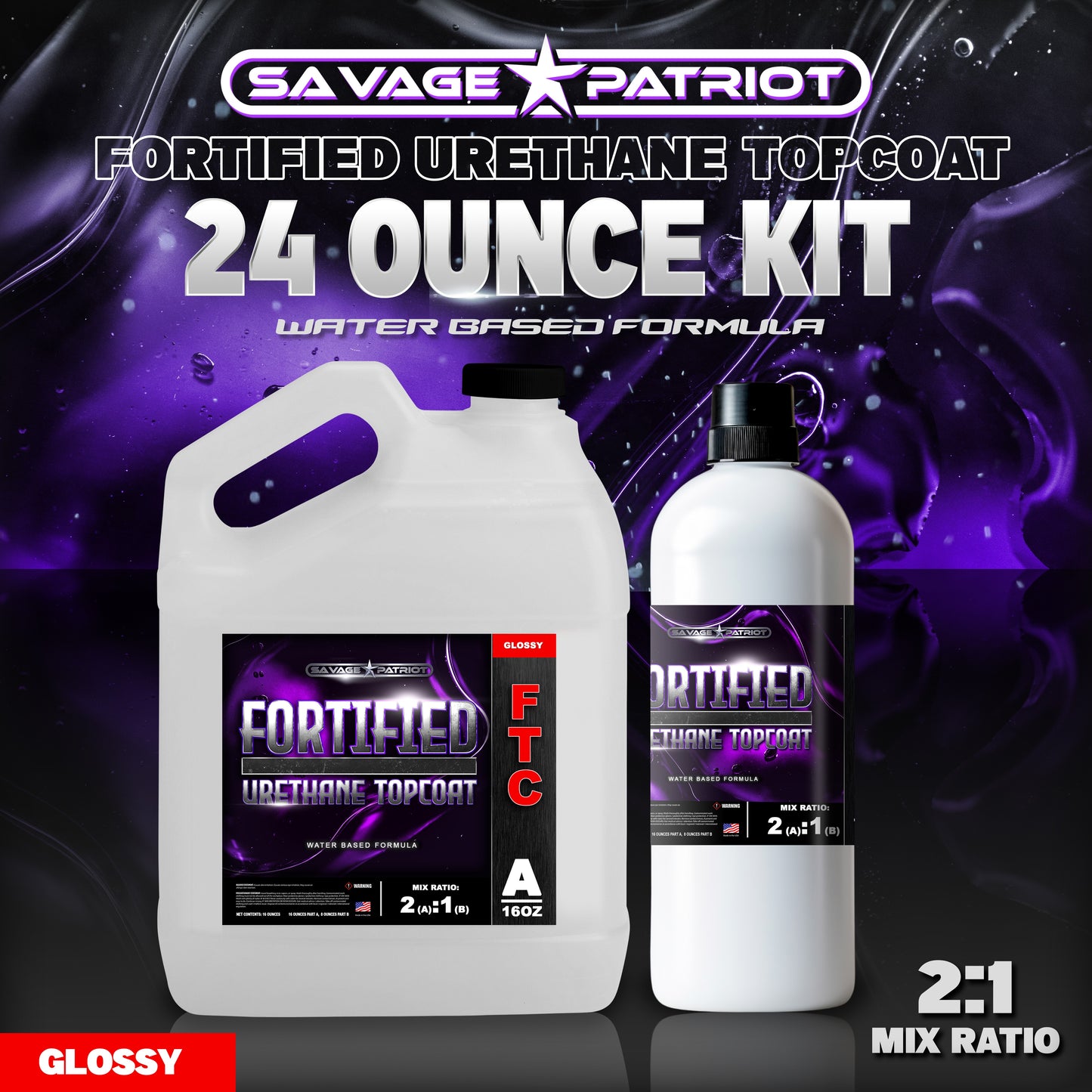 NEW RELEASE!! Fortified UTC (Water-Based) 24 OZ Easy to Apply Countertop Protective Topcoat. (Approx. 100 SF per kit)