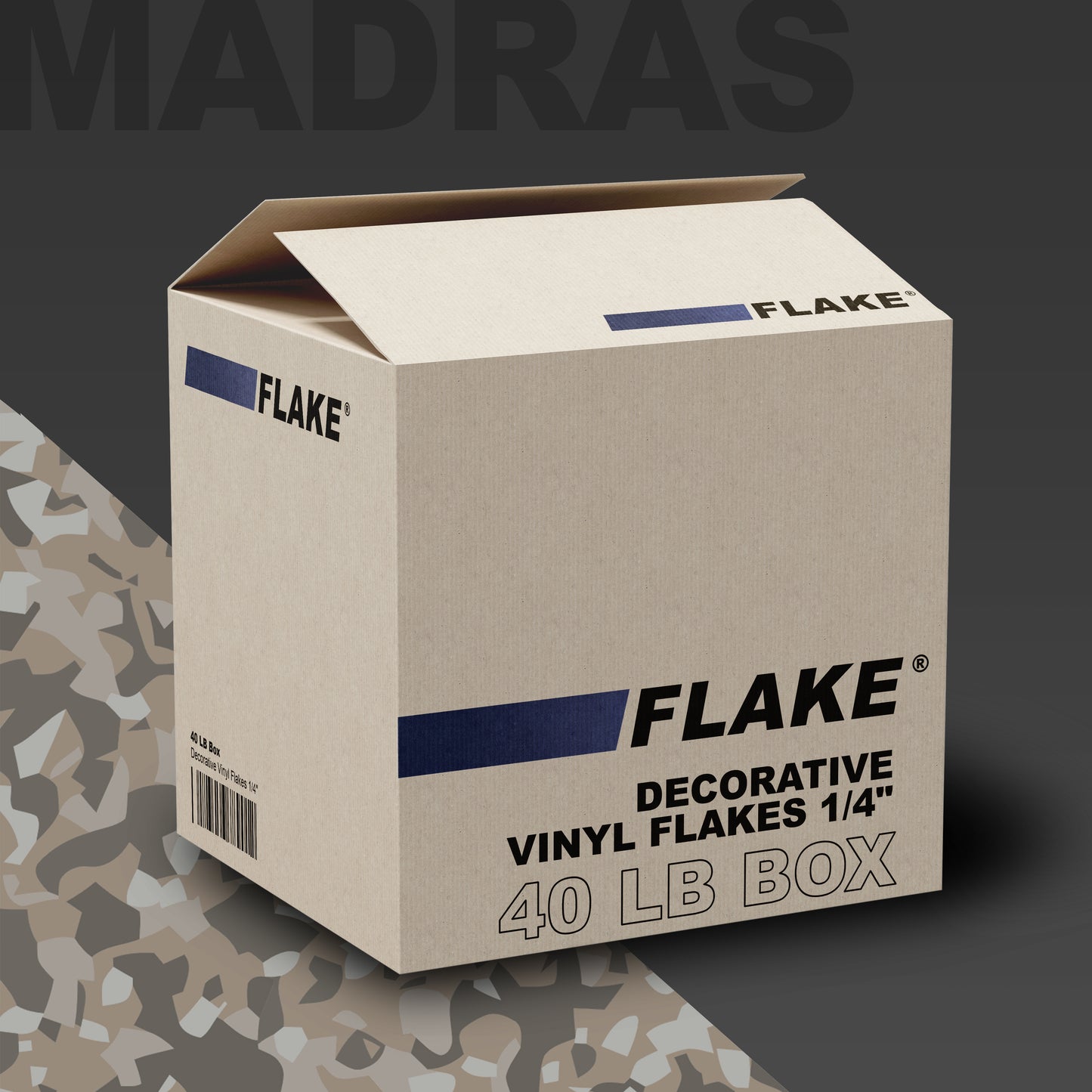 40 LB Box Decorative Vinyl Flakes 1/4"