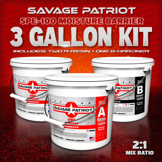 Savage Patriot SPE-100M Moisture Barrier (Savage Patriot Polymers) 3 Gallon Kits