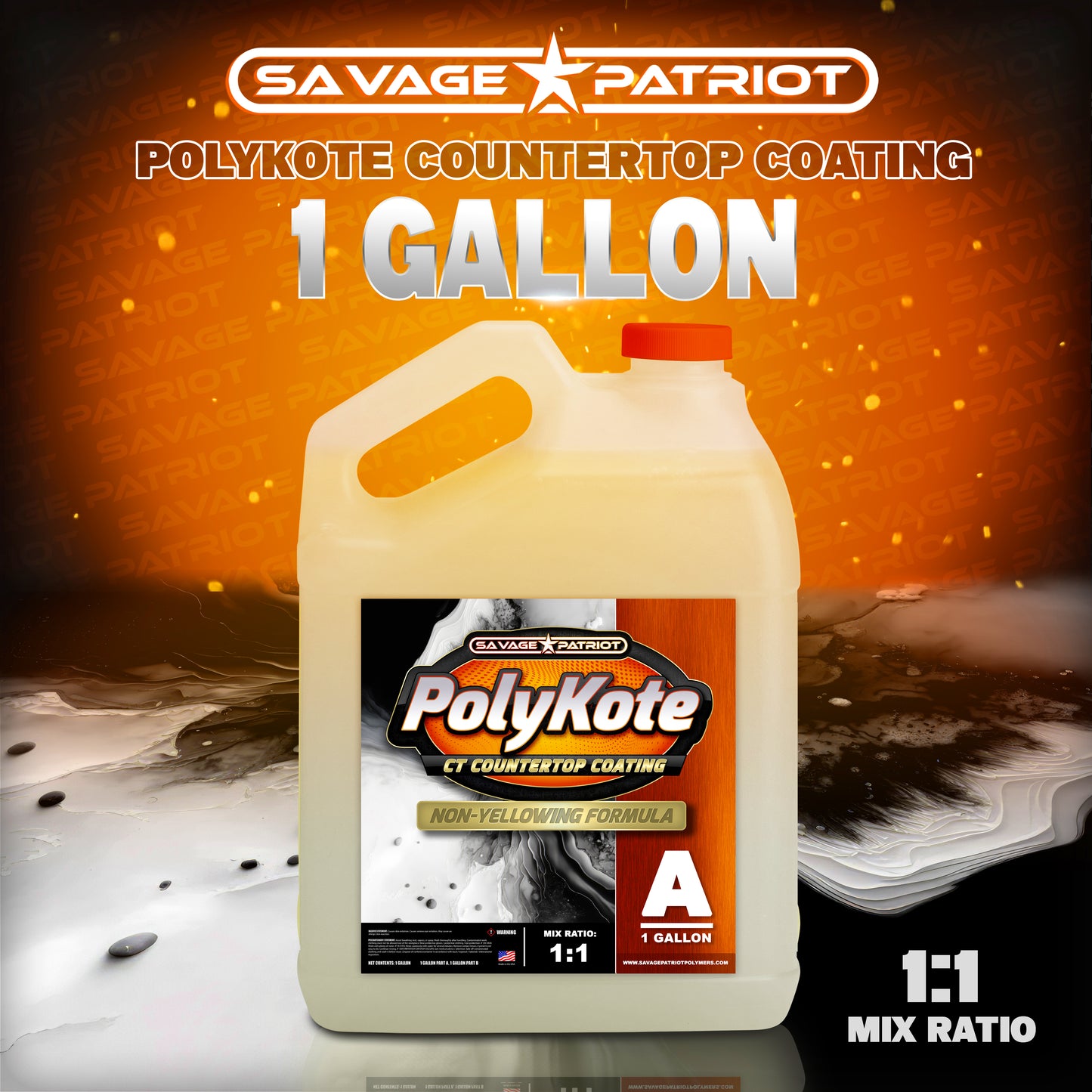 Savage Patriot-POLYKOTE CT UV Countertop Coating (2 Gallon Kit)