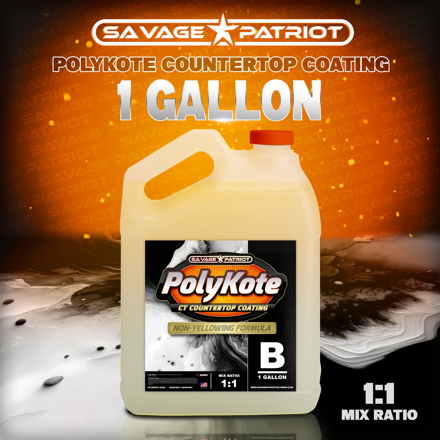 Savage Patriot-POLYKOTE CT UV Countertop Coating (2 Gallon Kit)