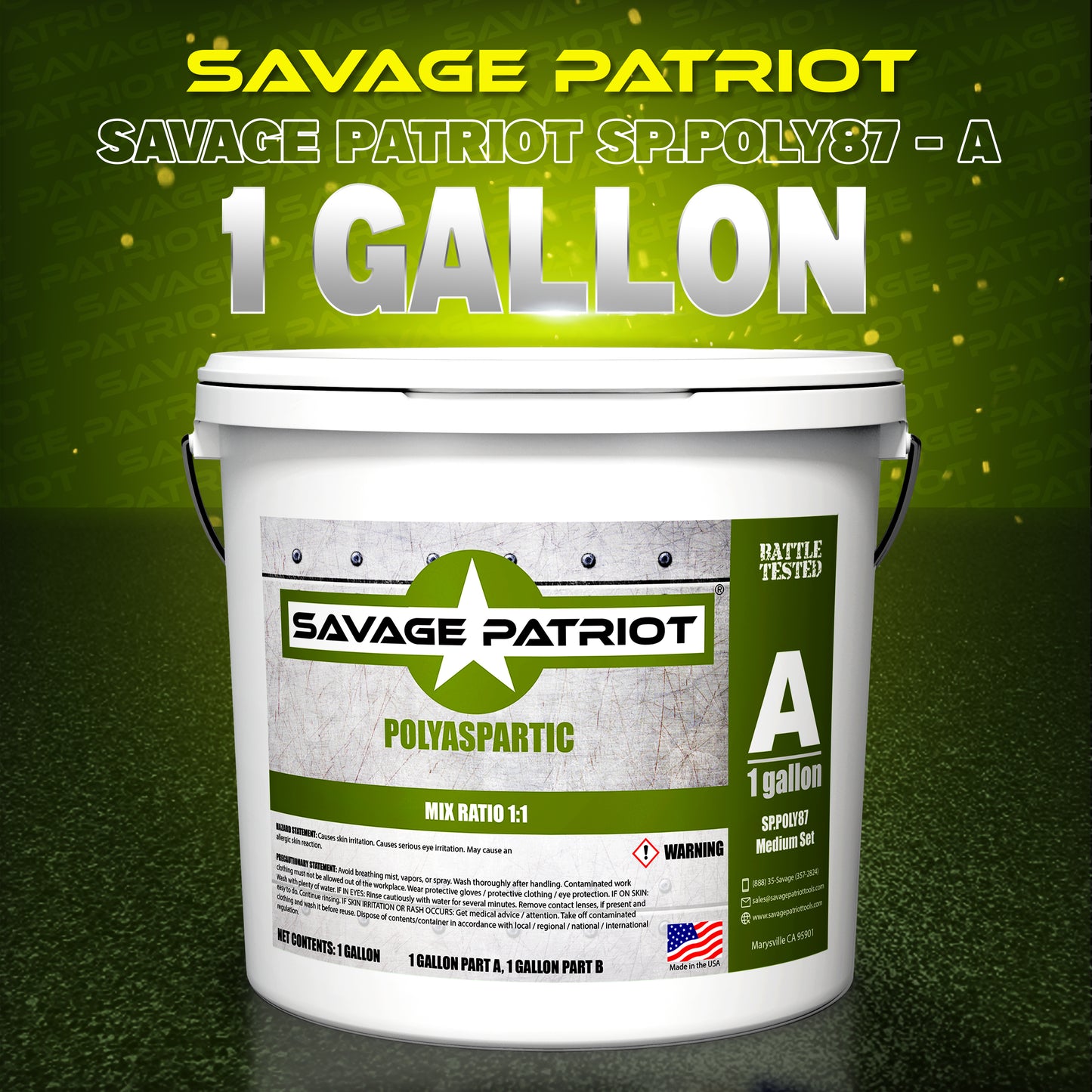 Savage Patriot SP.POLY87 (1:1 Polyaspartic Topcoat) Medium Set 2 Gallon Kits